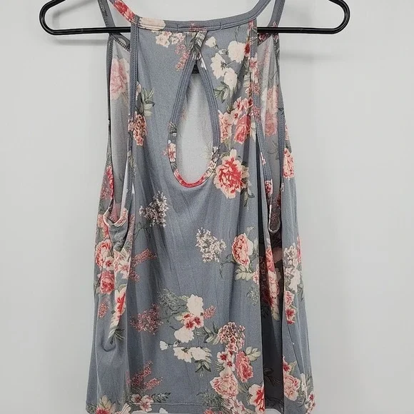 Flora Nikrooz Silky Floral Shorts Cami 2-Piece Pajama Set Sz L Grey Feminine - Picture 3 of 7